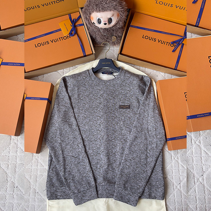 lv louis vuitton reflective logo crew neck sweatshirt